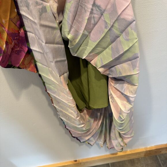 Dress Forum One Shoulder Floral Maxi Dress Side Cutout Boho Artsy Women sz Large - Picture 8 of 11